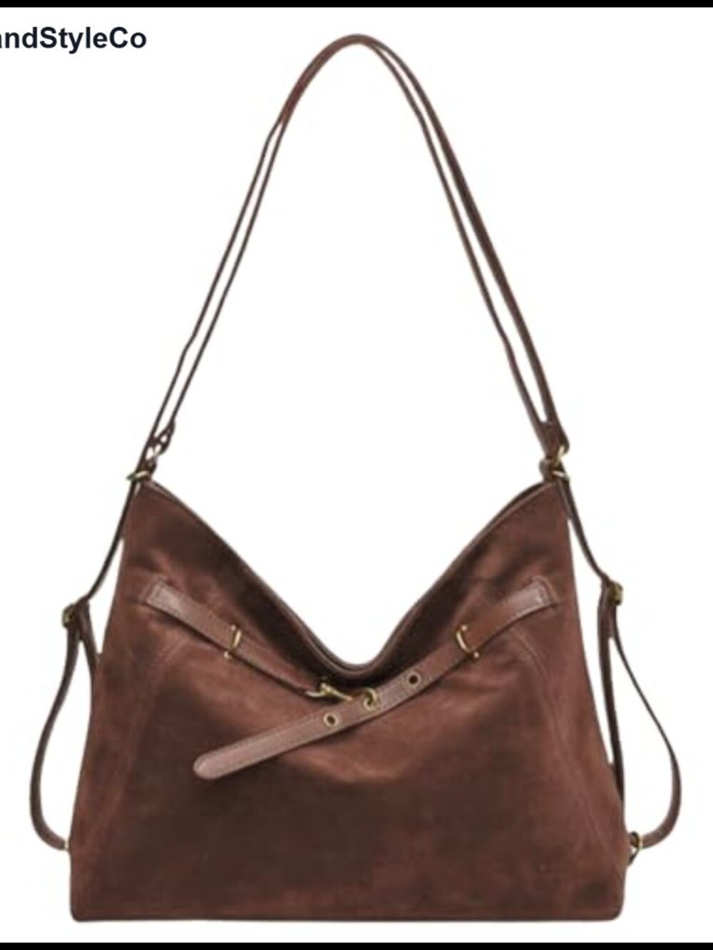 Faux Suede Hobo Bag Crossbody Shoulder Purse Large Satchel Tote Women - Picture 1 of 6